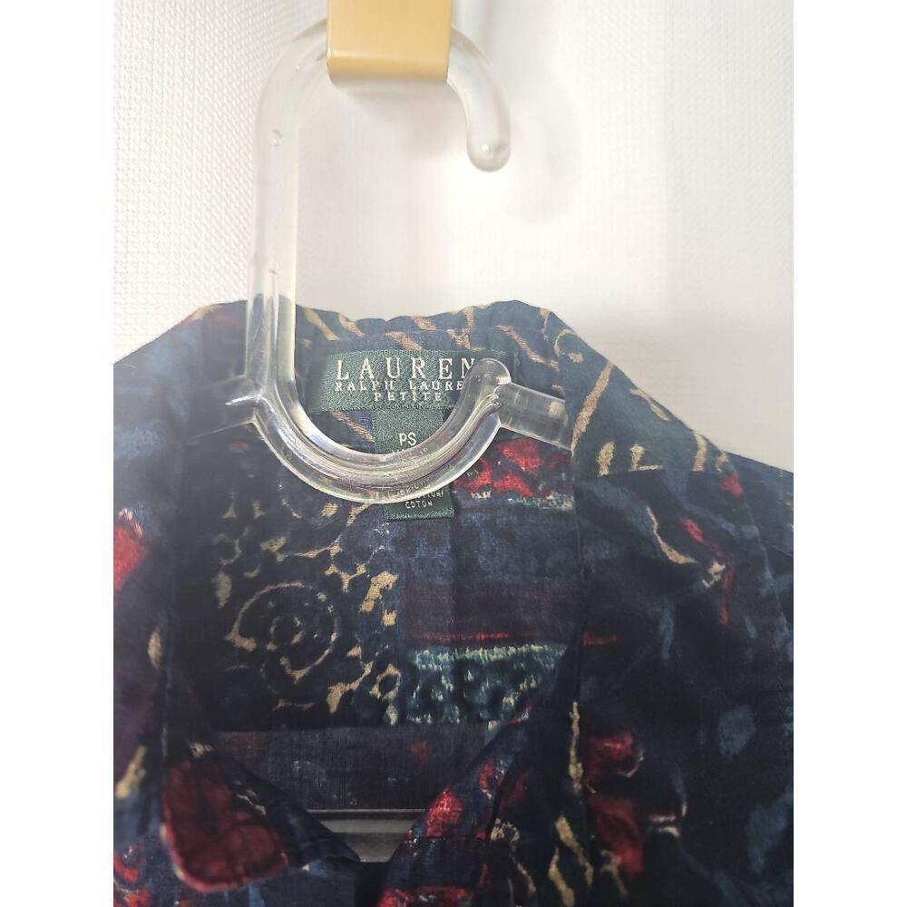 Ralph Lauren Button Down Shirt Patchwork Printed … - image 4